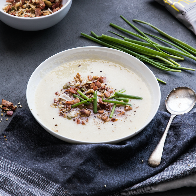 Cauliflower Soup with Bacon Crumble